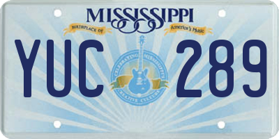 MS license plate YUC289