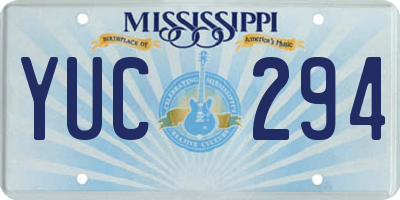 MS license plate YUC294