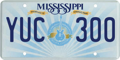 MS license plate YUC300