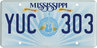 MS license plate YUC303