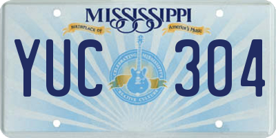 MS license plate YUC304