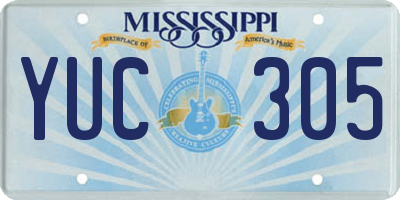 MS license plate YUC305