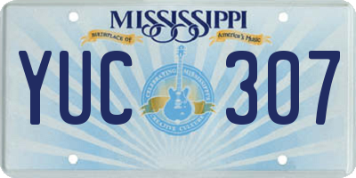 MS license plate YUC307