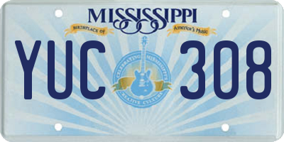 MS license plate YUC308