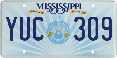 MS license plate YUC309