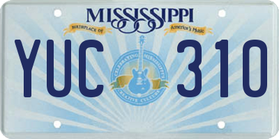 MS license plate YUC310