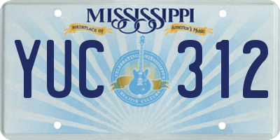 MS license plate YUC312