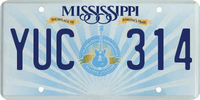 MS license plate YUC314