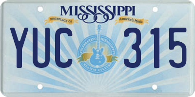 MS license plate YUC315