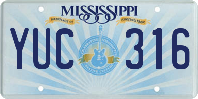 MS license plate YUC316