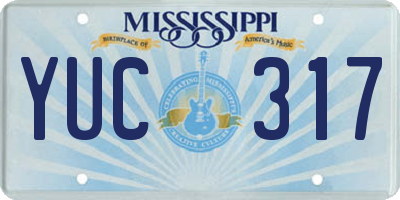 MS license plate YUC317