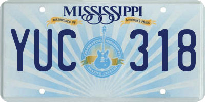 MS license plate YUC318