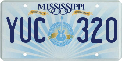 MS license plate YUC320