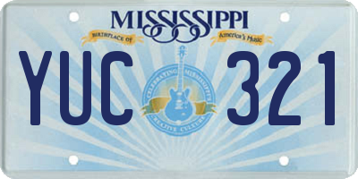 MS license plate YUC321