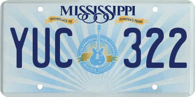 MS license plate YUC322