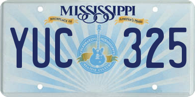 MS license plate YUC325