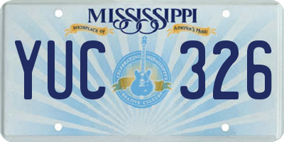 MS license plate YUC326