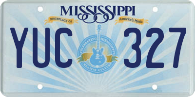 MS license plate YUC327
