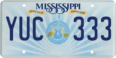 MS license plate YUC333