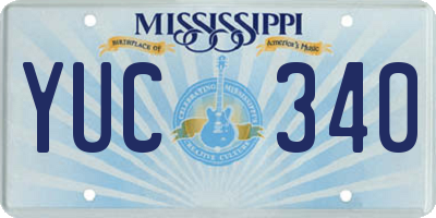 MS license plate YUC340
