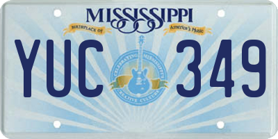 MS license plate YUC349
