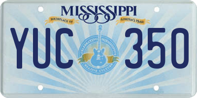 MS license plate YUC350