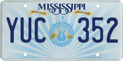 MS license plate YUC352
