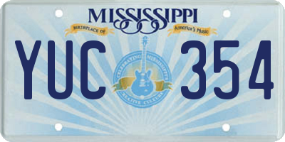 MS license plate YUC354