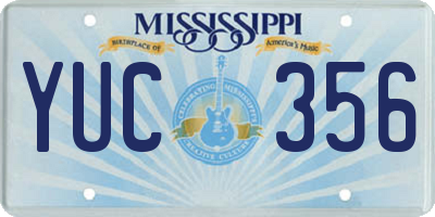 MS license plate YUC356