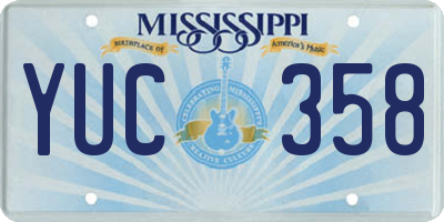 MS license plate YUC358