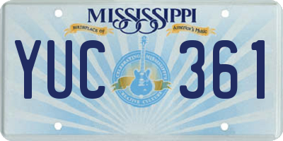 MS license plate YUC361