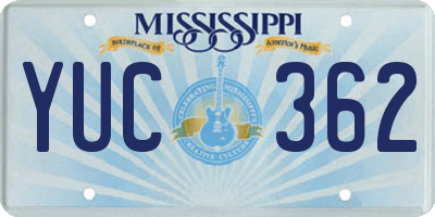 MS license plate YUC362