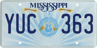 MS license plate YUC363