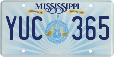 MS license plate YUC365