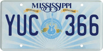 MS license plate YUC366