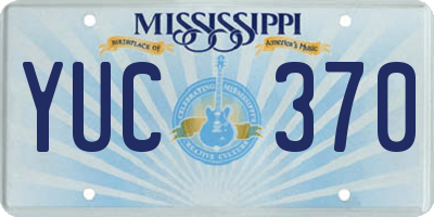 MS license plate YUC370