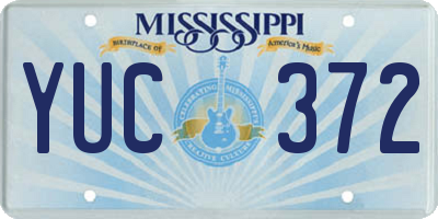 MS license plate YUC372