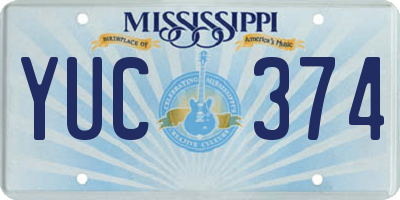MS license plate YUC374