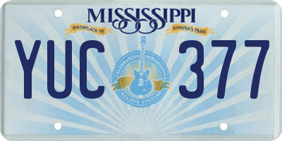 MS license plate YUC377
