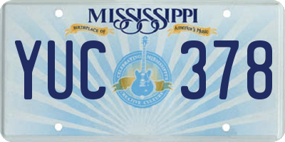 MS license plate YUC378