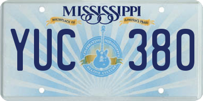 MS license plate YUC380