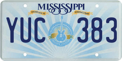 MS license plate YUC383