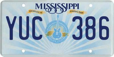 MS license plate YUC386