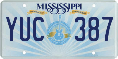 MS license plate YUC387