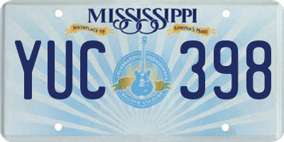 MS license plate YUC398