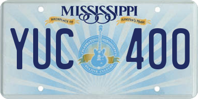 MS license plate YUC400