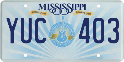 MS license plate YUC403
