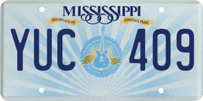 MS license plate YUC409