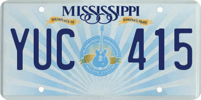 MS license plate YUC415