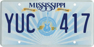 MS license plate YUC417
